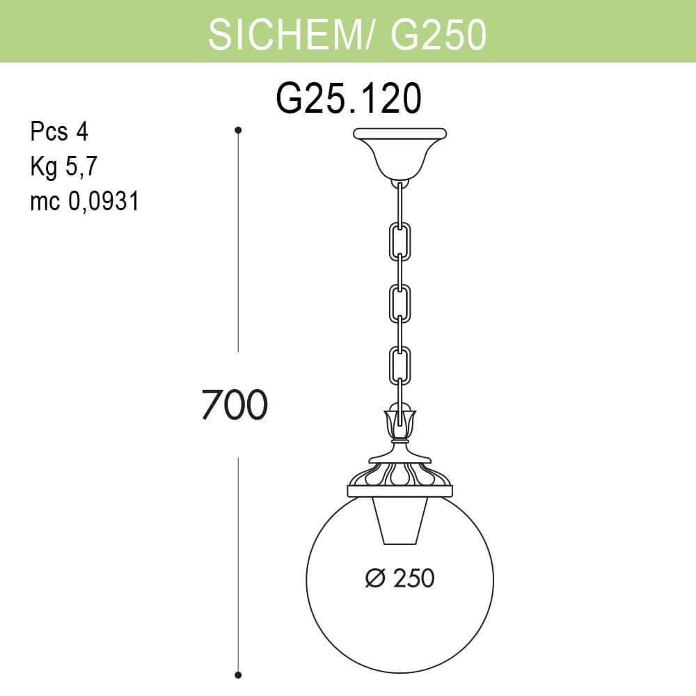 Подвесной уличный светильник FUMAGALLI SICHEM/G250. G25.120.000.AXE27, цвет черный - фото 2