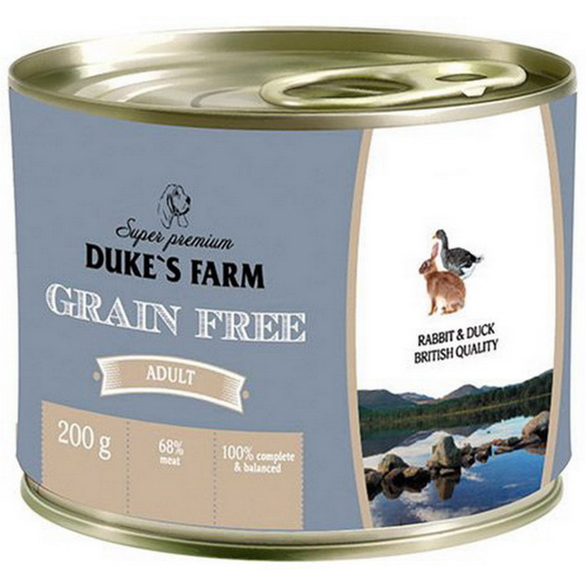 фото Корм для собак duke's farm grain free кролик, утка, клюква, шпинат 200 г
