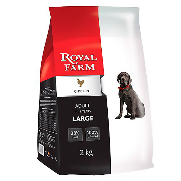 фото Корм для собак royal farm для крупных пород, курица 2 кг