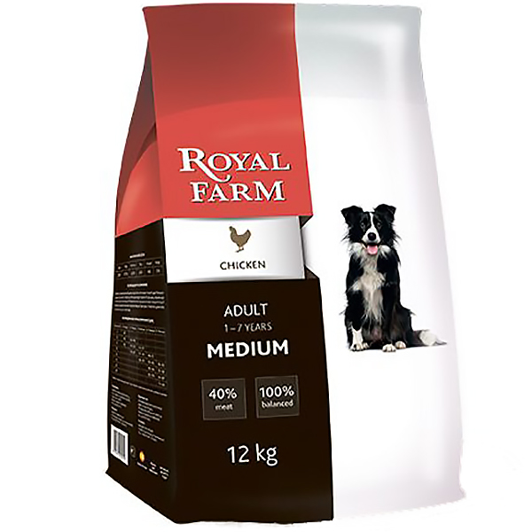 Корм для собак Royal Farm для средних пород, курица 12кг, размер для средних пород VLM50AD12 - фото 1