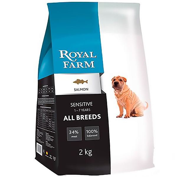 фото Корм для собак royal farm сенситив, лосось 2 кг