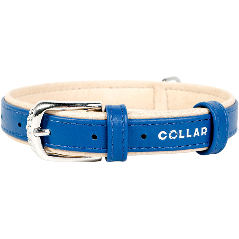 фото Ошейник для собак collar brilliance без украшений 15 мм 21-27 см синий