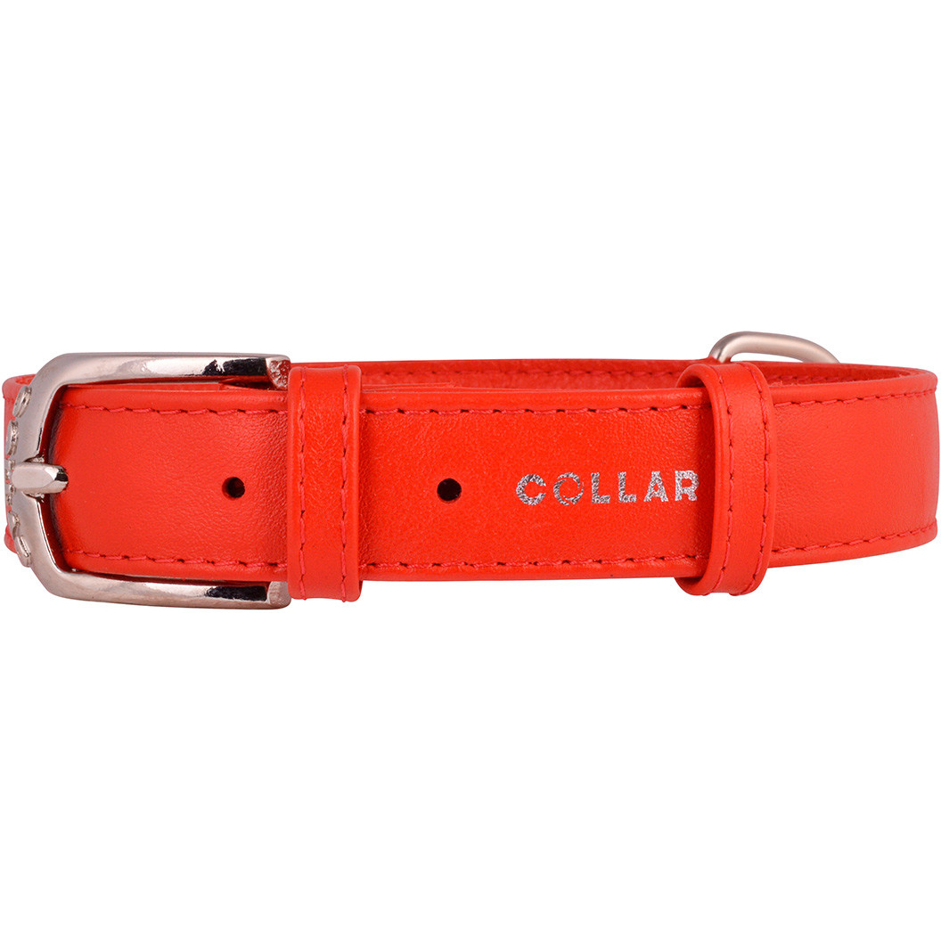 фото Ошейник для собак collar glamour без украшений 12 мм 21-29 см красный