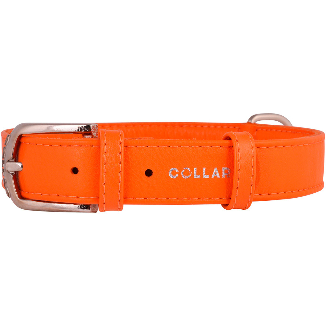 фото Ошейник для собак collar glamour без украшений 15 мм 27-36 см оранжевый