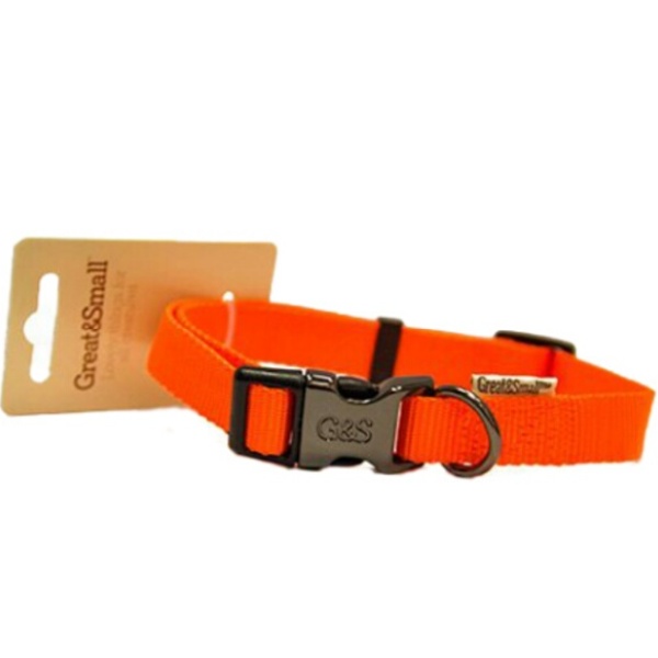 фото Ошейник для собак great&small 25x450-650мм нейлон оранжевый