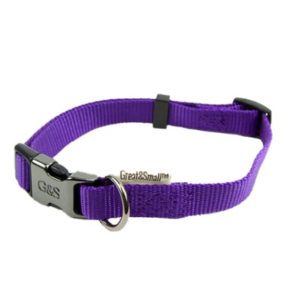 фото Ошейник для собак great&small 25x450-650мм нейлон фиолетовый
