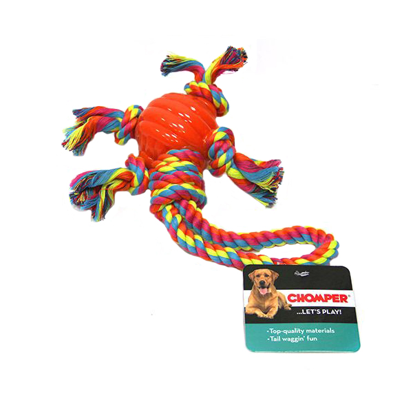 фото Игрушка для собак chomper мяч с завязками из каната