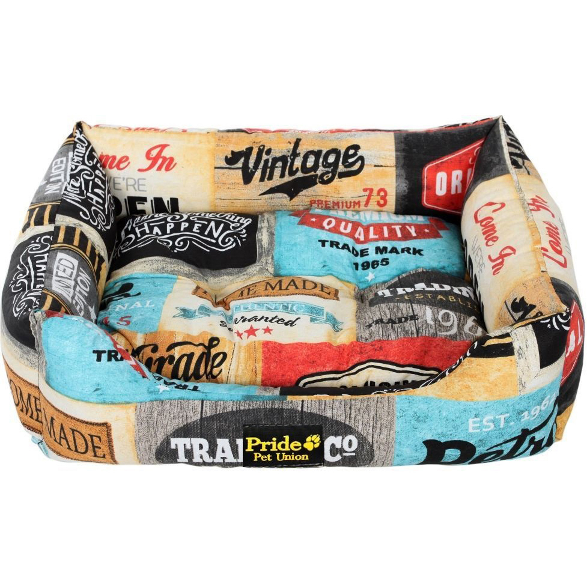 

Лежак для собак PRIDE Винтаж Кантри 52x41x10 см, Серый;голубой;желтый;красный