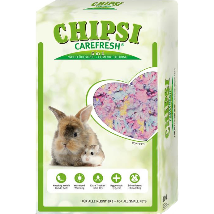 фото Наполнитель-подстилка chipsi carefresh confetti для животных и птиц разноцветный на бумажной основе 10 л