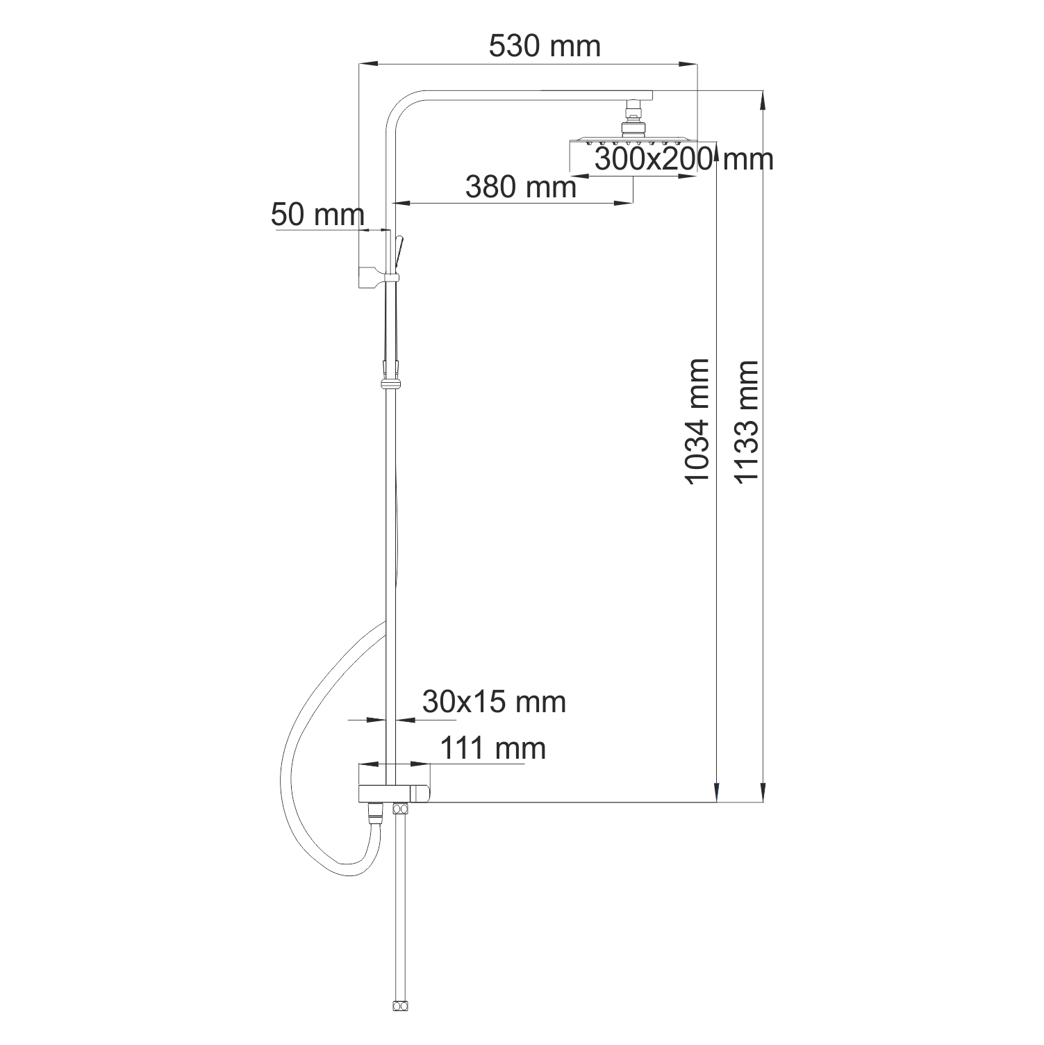 фото Душевой комплект wasserkraft 30х113,3х53 см