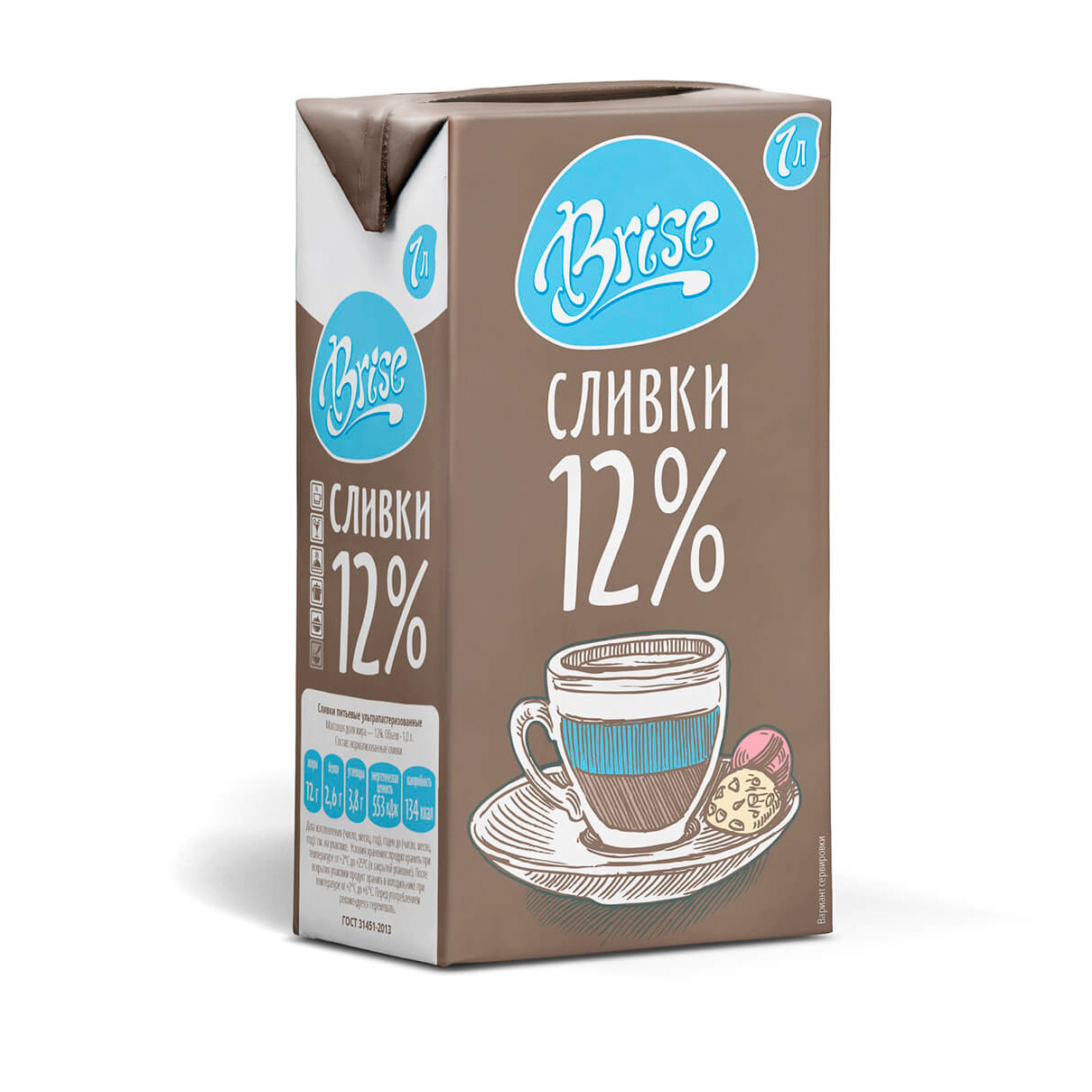 Сливки Brise ультрапастеризованные 12% 1 л