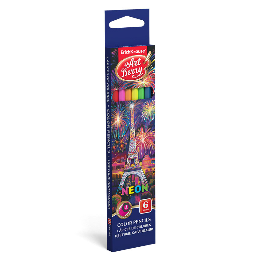 Цветные карандаши ArtBerry Neon 6 цветов
