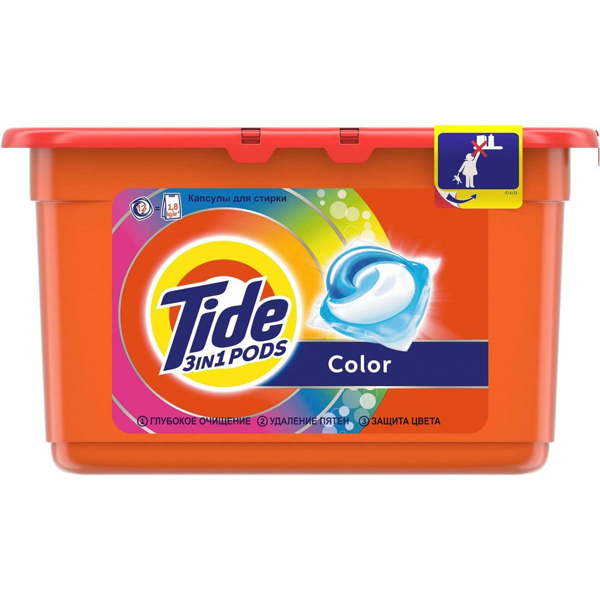 Капсулы для стирки Tide 3 в 1 Pods Color 12 шт