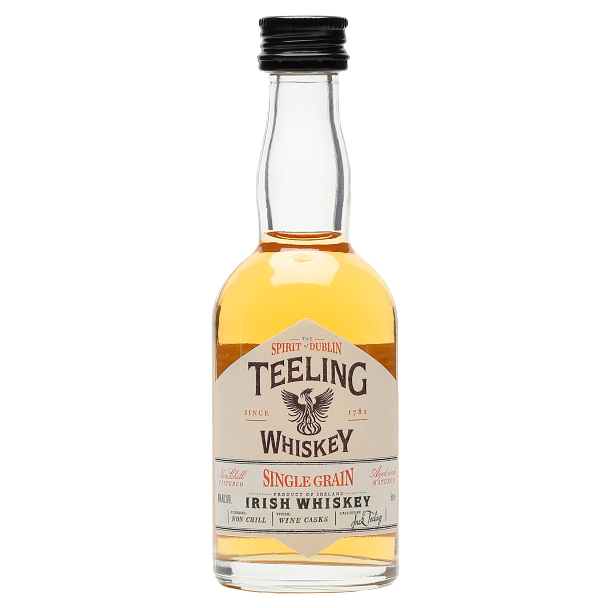 

Виски Teeling Irish Whiskey Single Grain 6 лет 50 мл, Виски красивого светло-янтарного цвета.