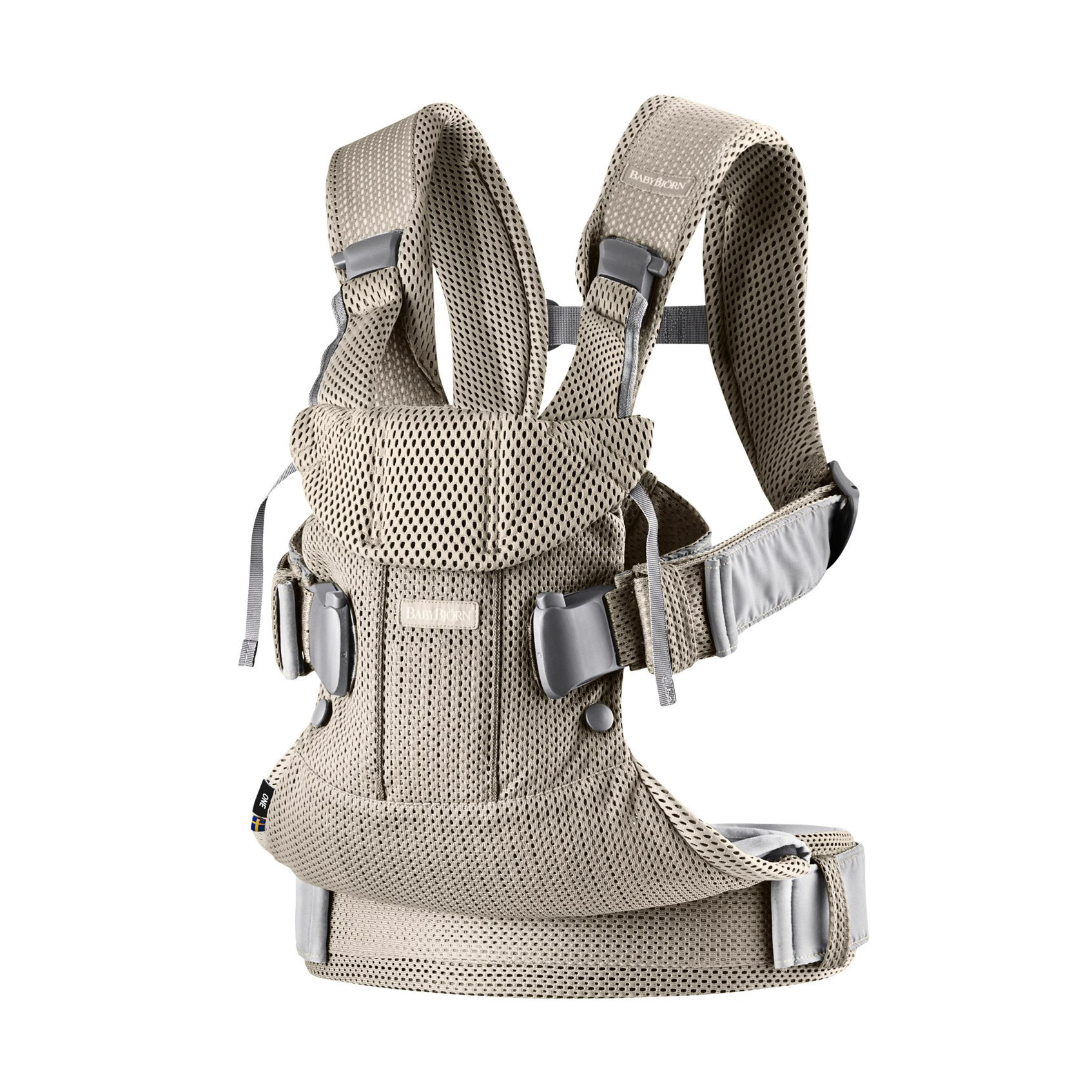 фото Рюкзак для переноски ребенка babybjorn one mesh серый-бежевый