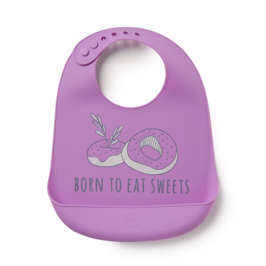 фото Нагрудник happy baby bib pocket фиолетовый