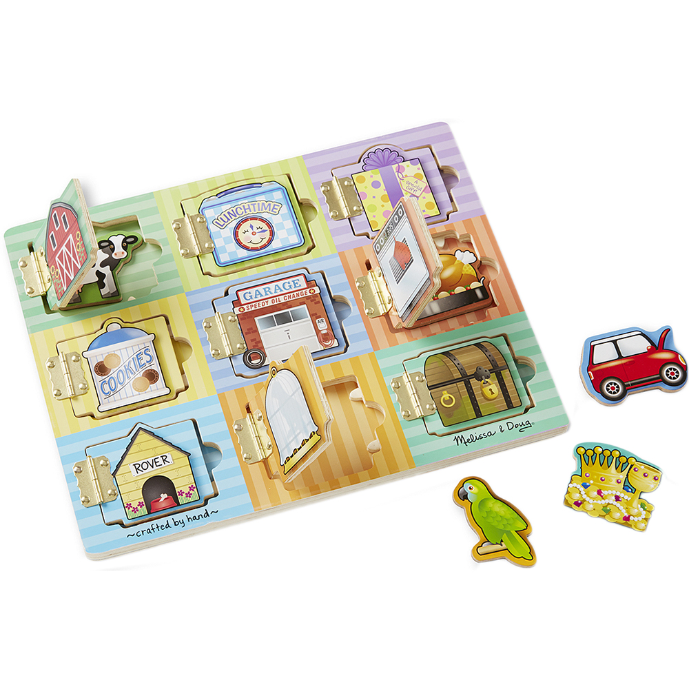 фото Игровой набор melissa & doug доска с окошками прятать и искать