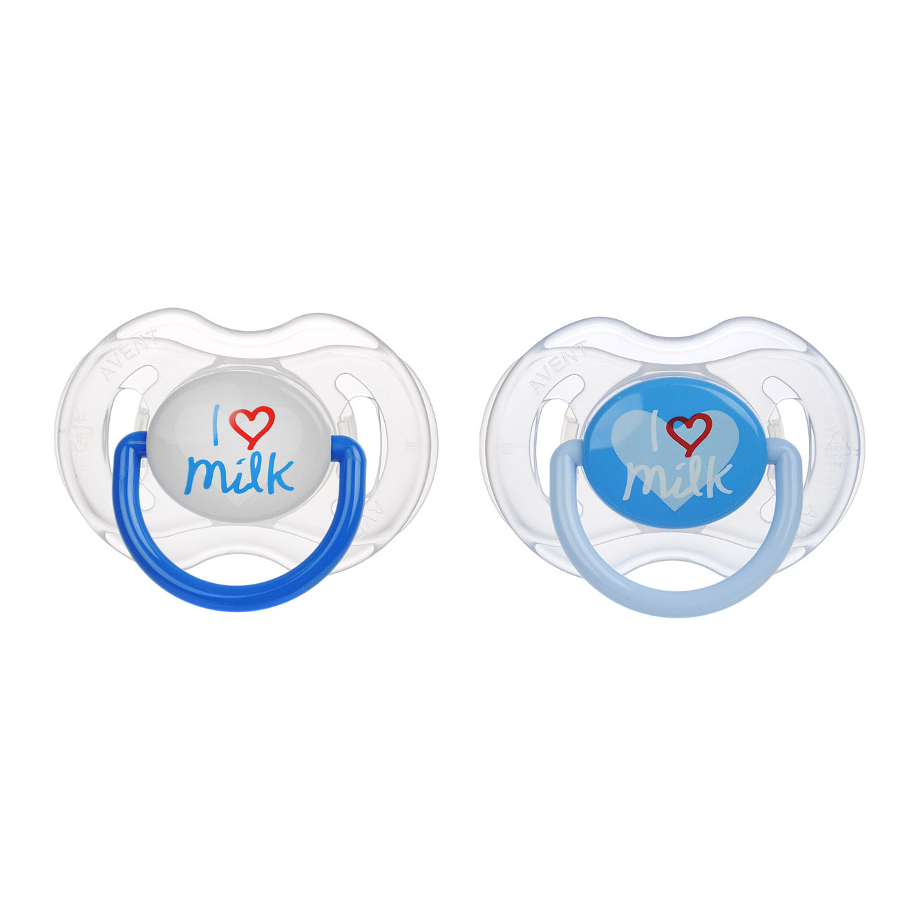 фото Набор пустышек philips avent i love milk 0-6 месяцев 2 шт