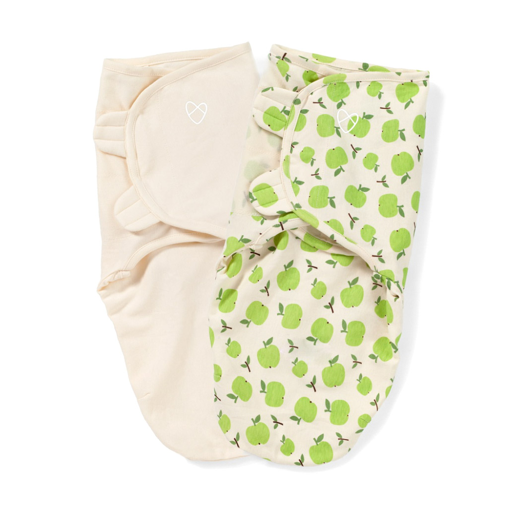 фото Конверт summer infant на липучке swaddleme organic яблоки s/m 2 шт