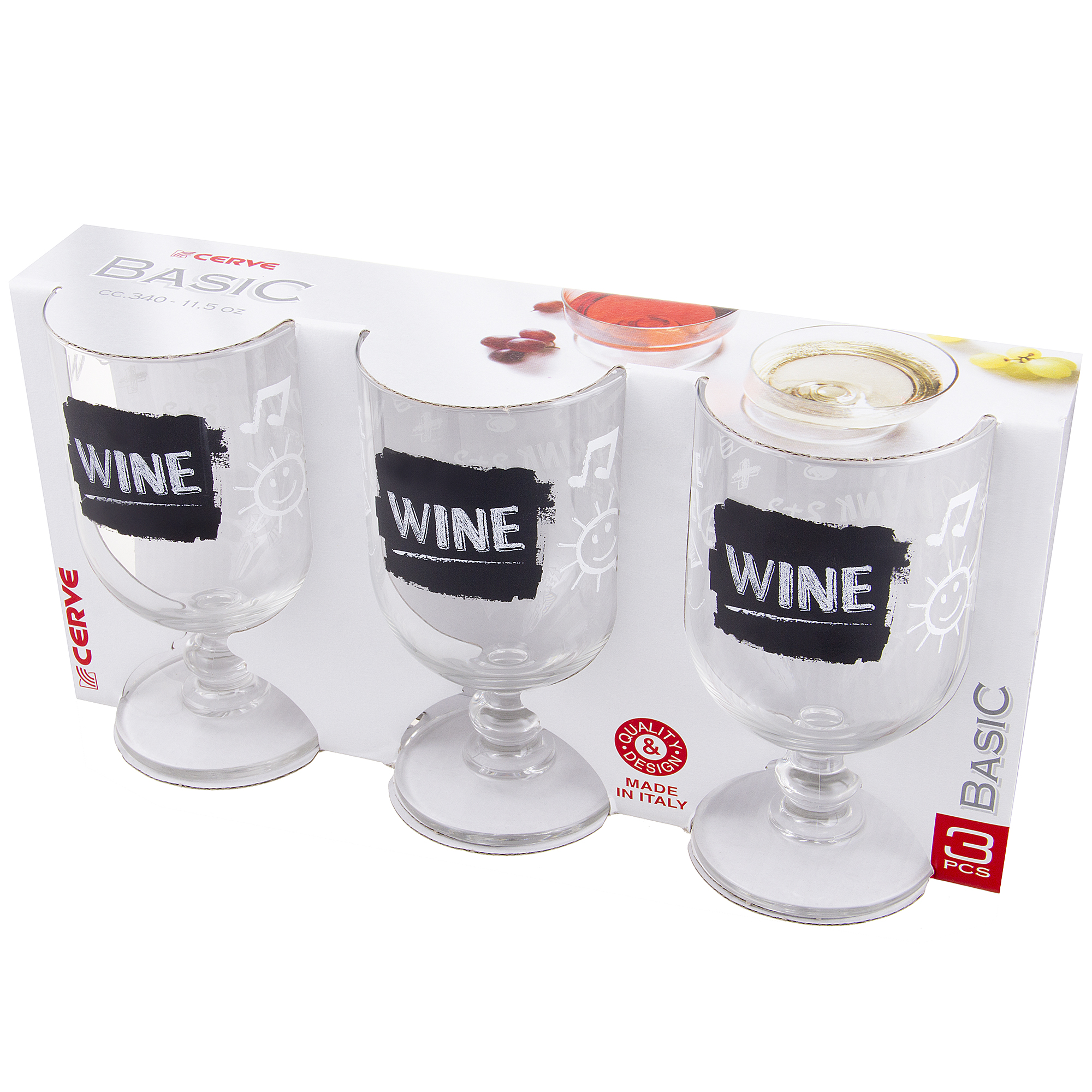 

Набор бокалов 340мл 3шт Cerve lavagna