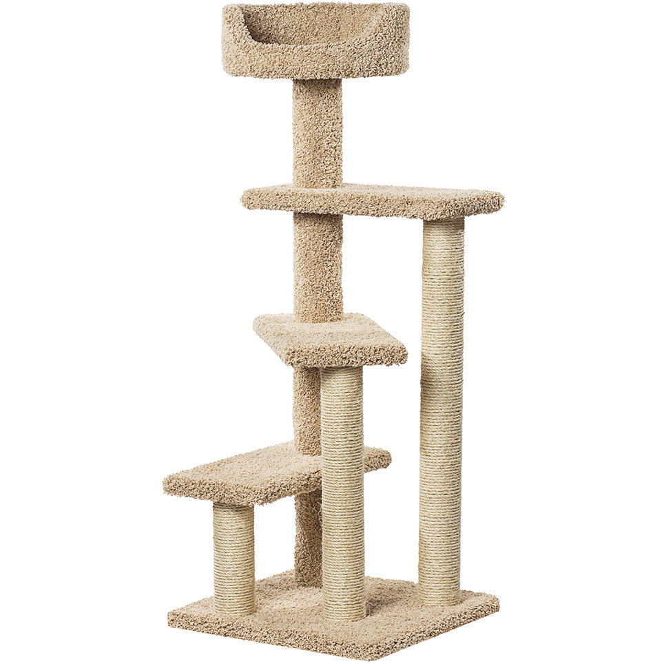 Когтеточка для кошек Пушок ковролиновая винтовая лестница 57х57х145см
