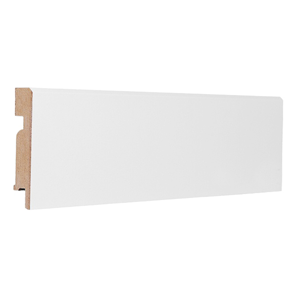 

Плинтус Finitura Dekor Ламинированный МДФ (фаска 3мм) 80x16x2750 мм, Белый