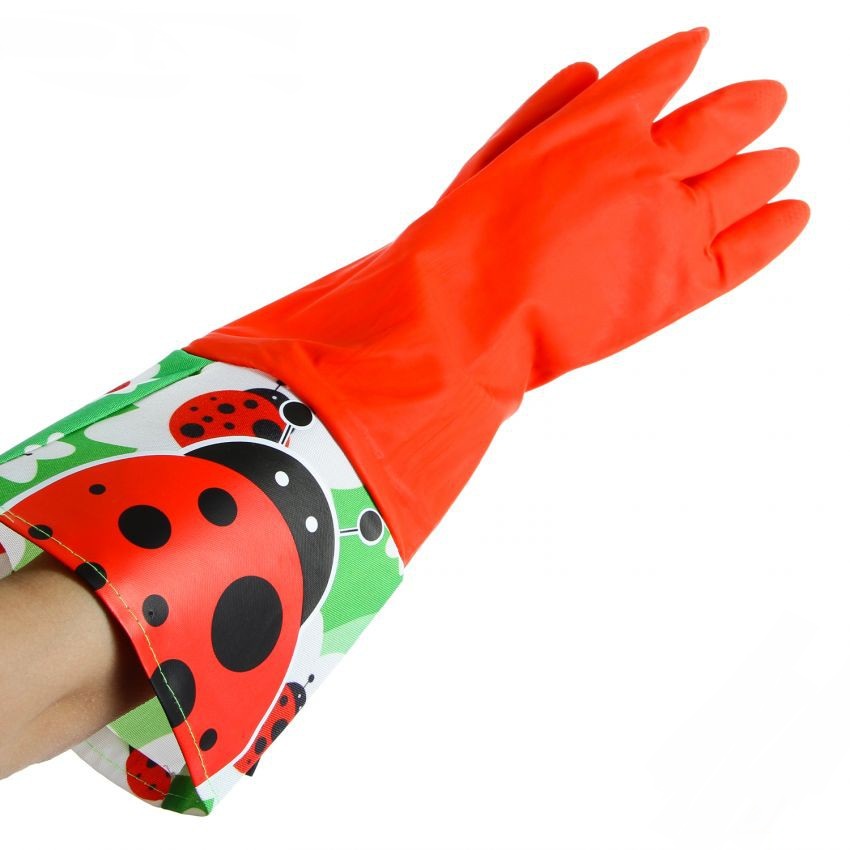 Перчатки хозяйственные Vigar Ladybug 18х40 см, цвет красный, размер M - фото 2