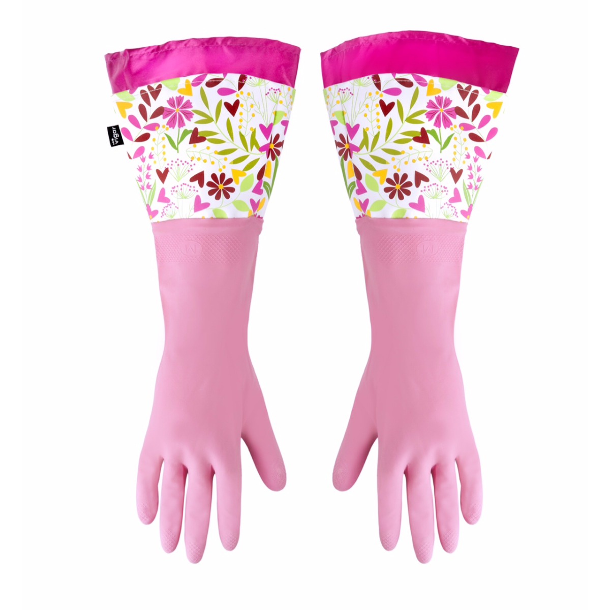 Перчатки хозяйственные Vigar Floral 18х47 см, цвет розовый, размер M - фото 1