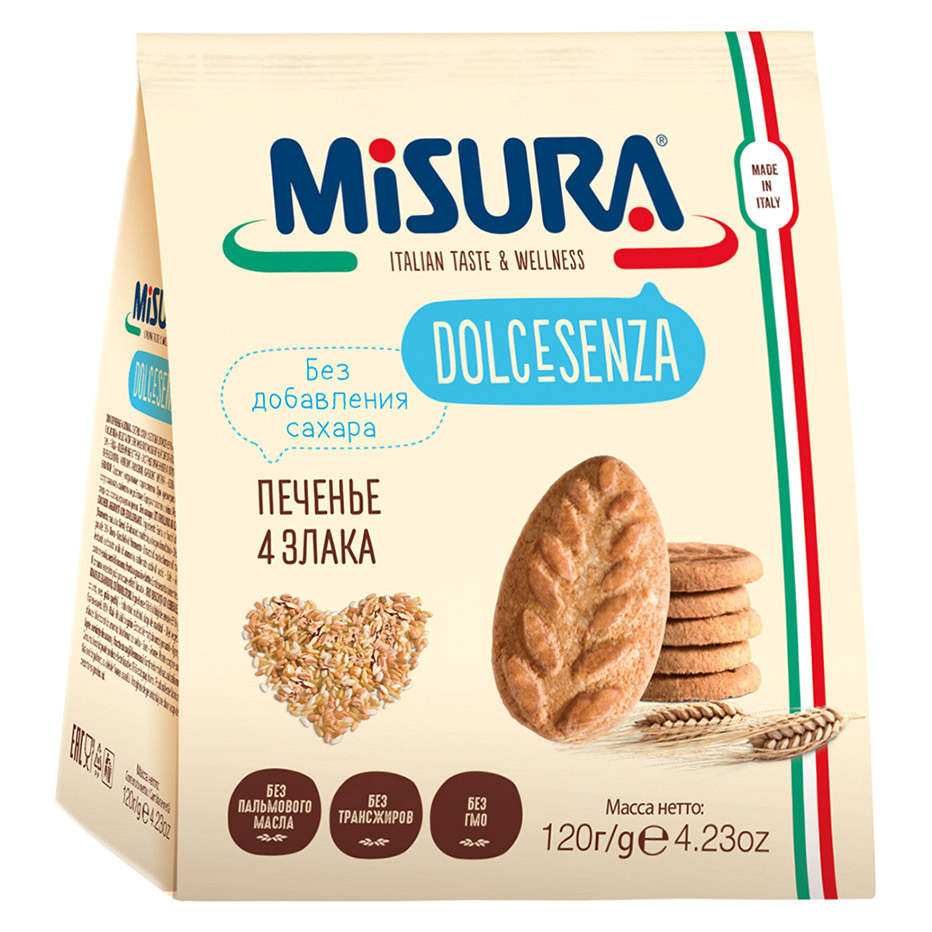 фото Печенье misura dolcesenza 4 злака 120 г