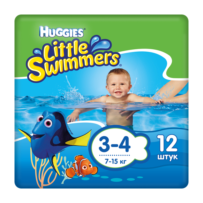 фото Трусики-подгузники для плавания huggies little swimmers 3-4 (7-15 кг) 12 шт