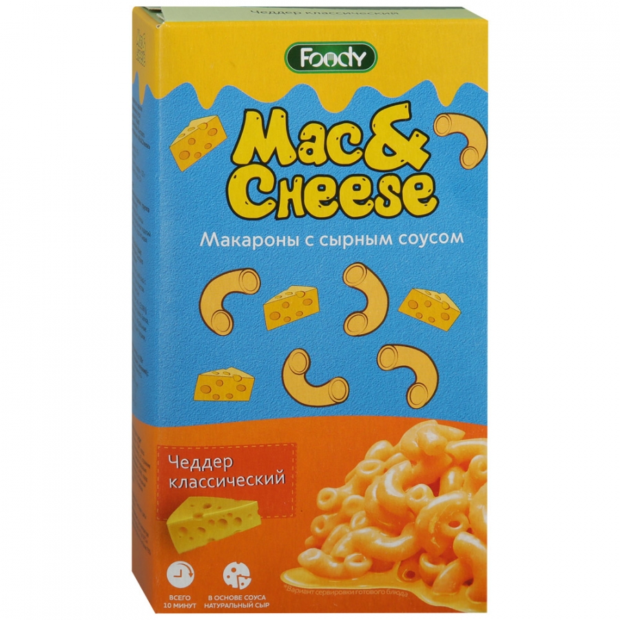 фото Макаронные изделия foody mac&cheese + соус сырный чеддер, 143 г