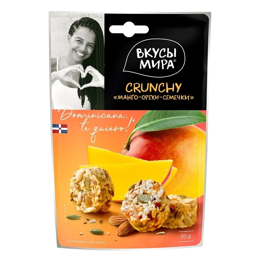

Кранчи Вкусы мира Манго, орехи, семечки 50 г