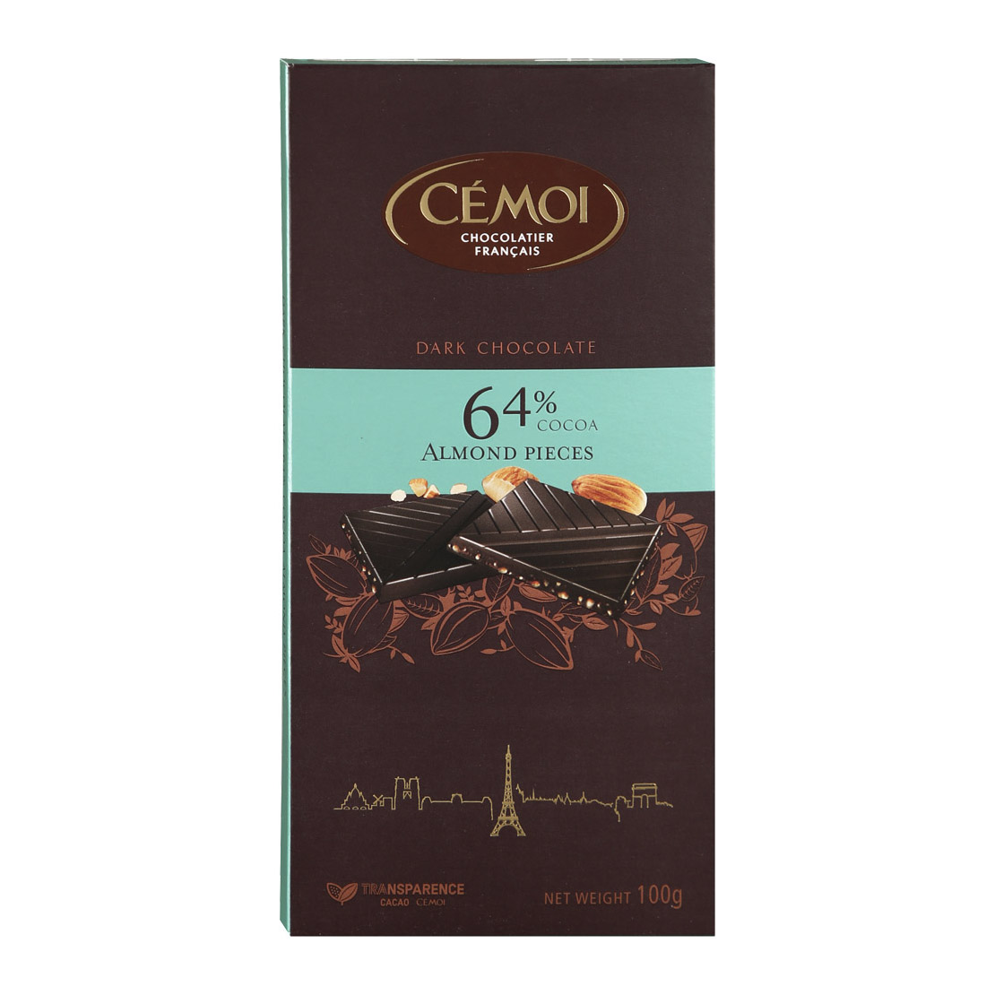 

Шоколад Cemoi темный с карамелизированными кусочками миндаля 100 г