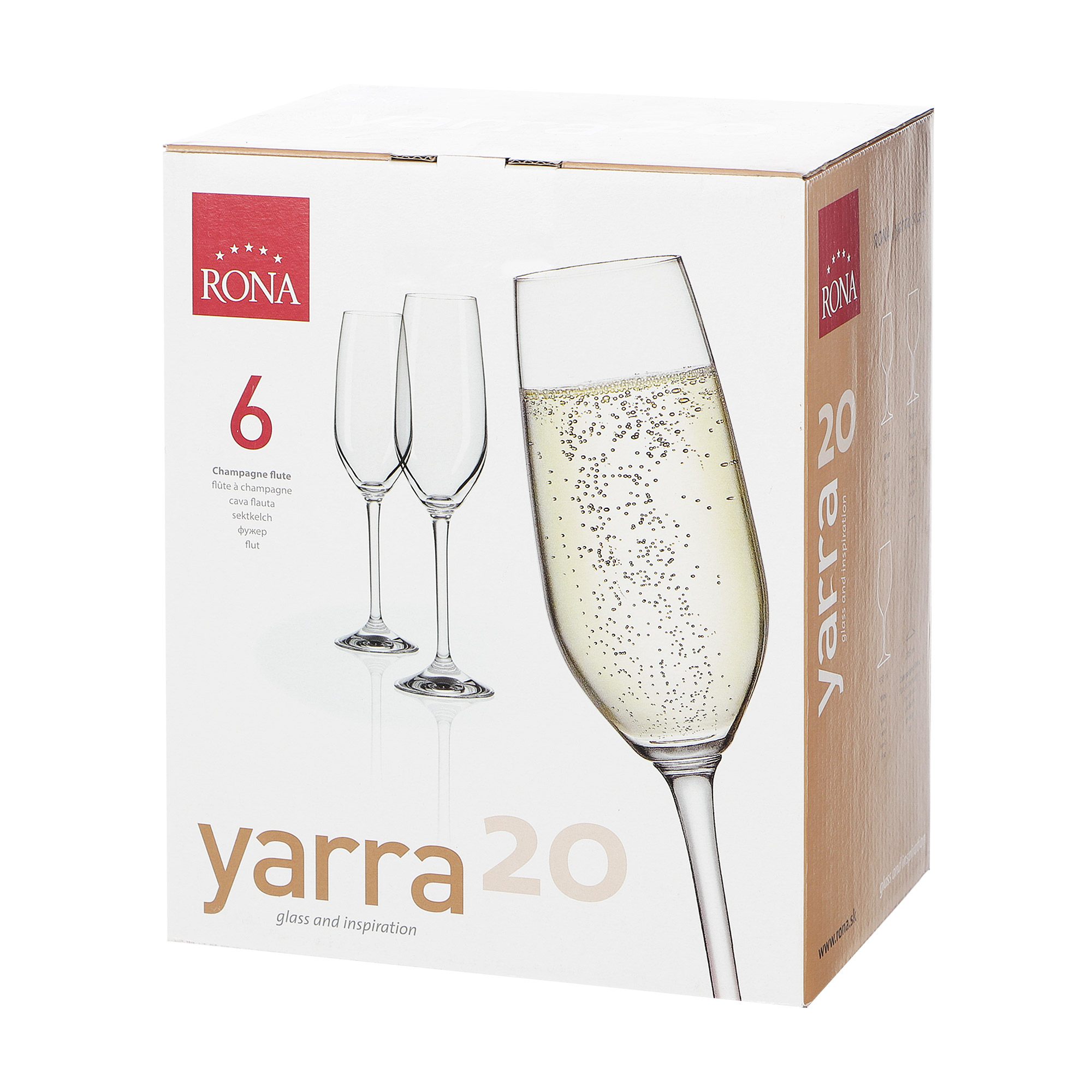 Набор бокалов для шампанского Rona Yarra 205 мл 6 шт, цвет прозрачный - фото 2