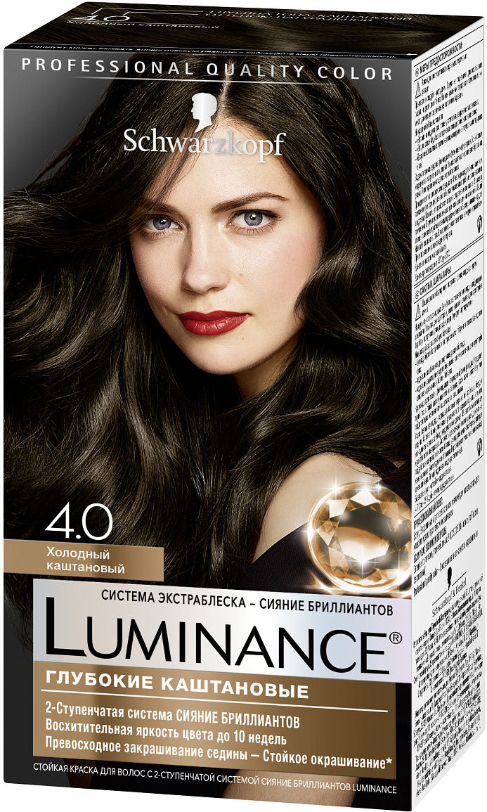 фото Краска для волос schwarzkopf luminance color 4.0 холодный каштановый