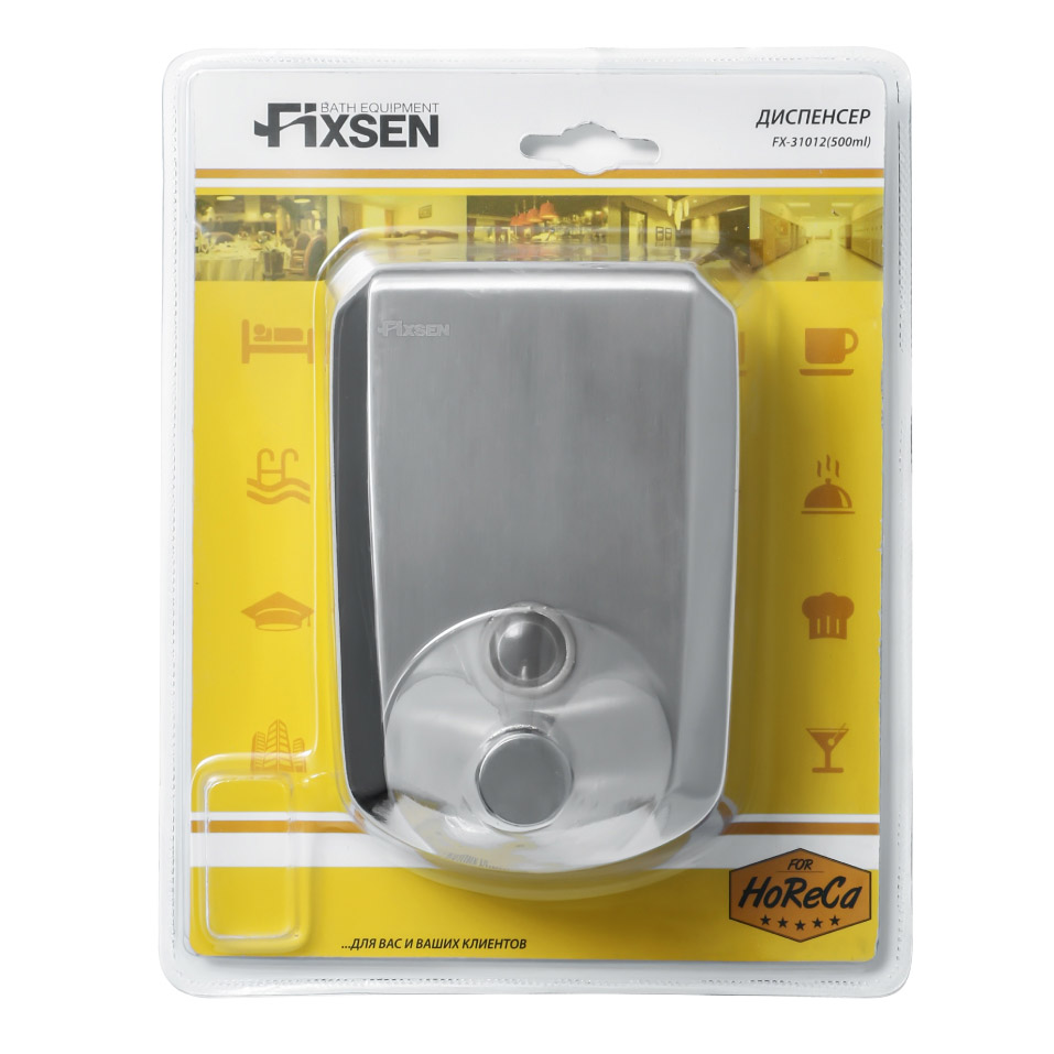 Дозатор для жидкого мыла Fixsen Hotel 0,5 л FX-31012, цвет серебряный - фото 2