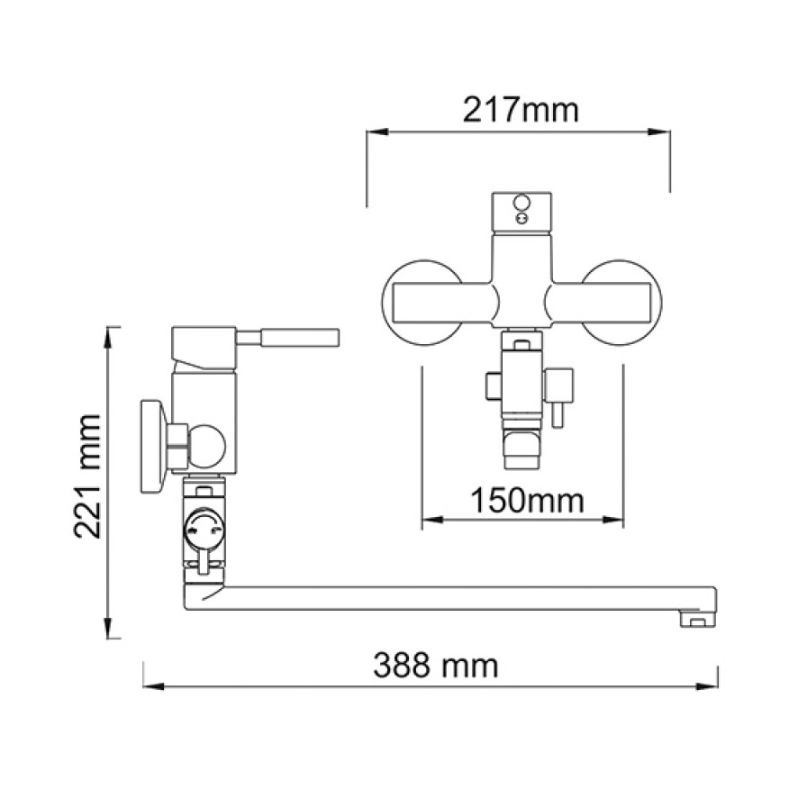 фото Смеситель wasserkraft для ванны wern 4202l