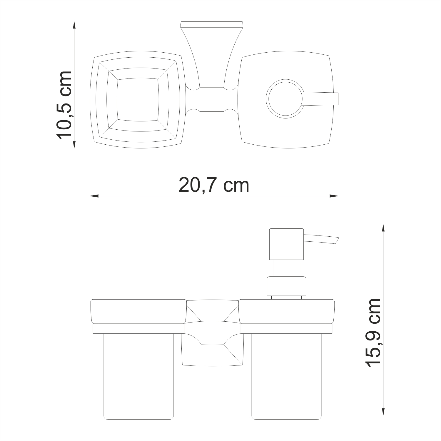 фото Держатель дозатора и стакана wasserkraft хром