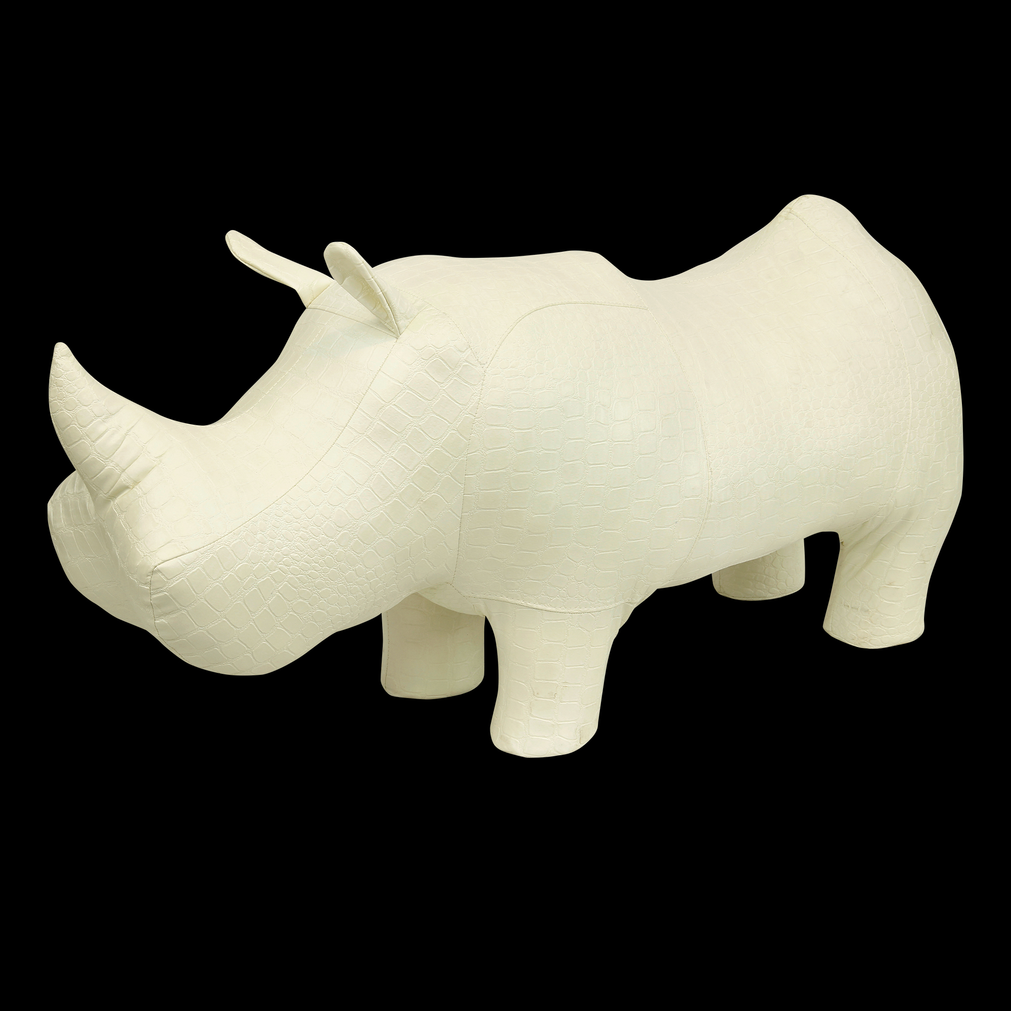 фото Пуф euroson носорог белый 105x42x55