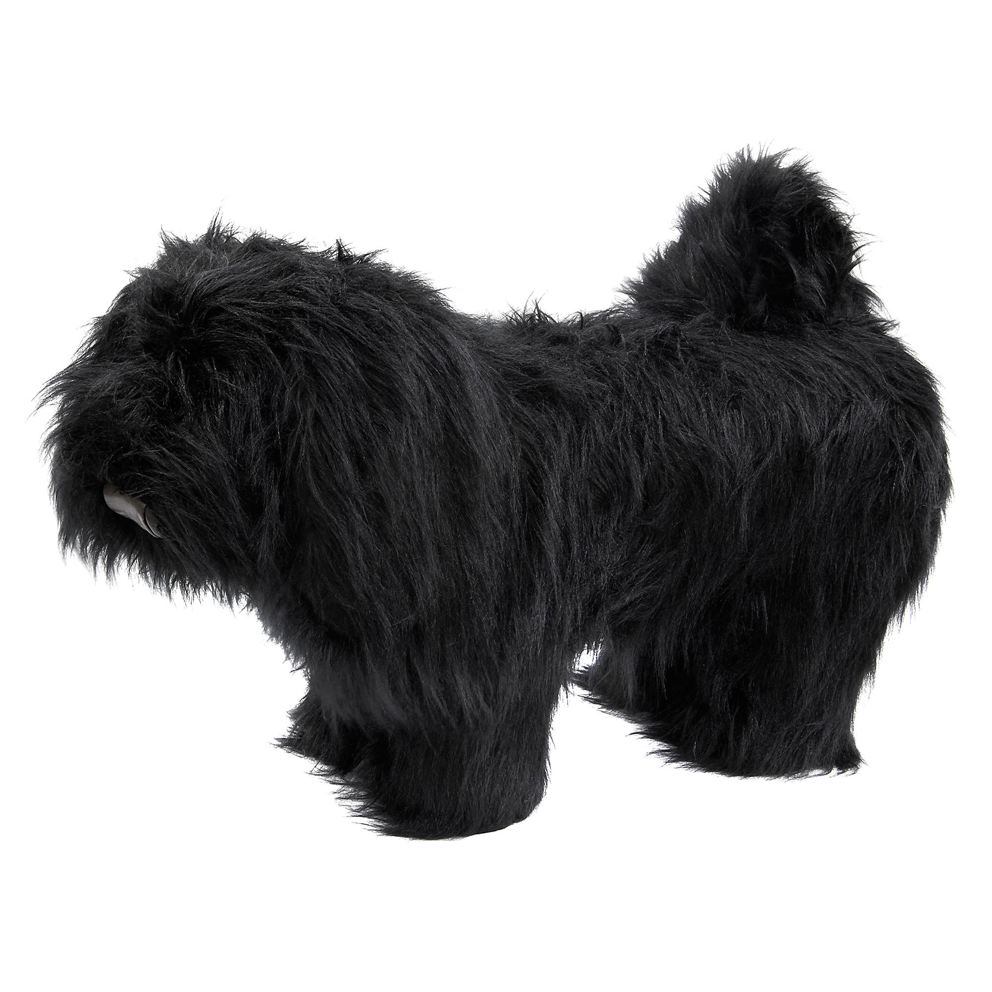 фото Пуф euroson пушистая собака черная 990x430x650