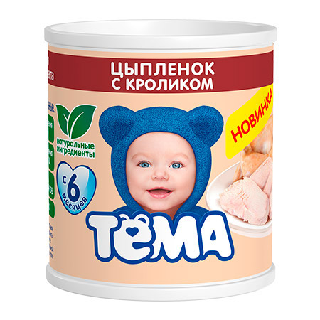 Пюре мясное Тёма Цыпленок с кроликом 100 г