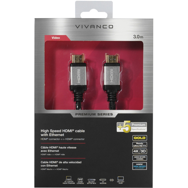 фото Кабель vivanco premium hdmi-hdmi 3 м 42202