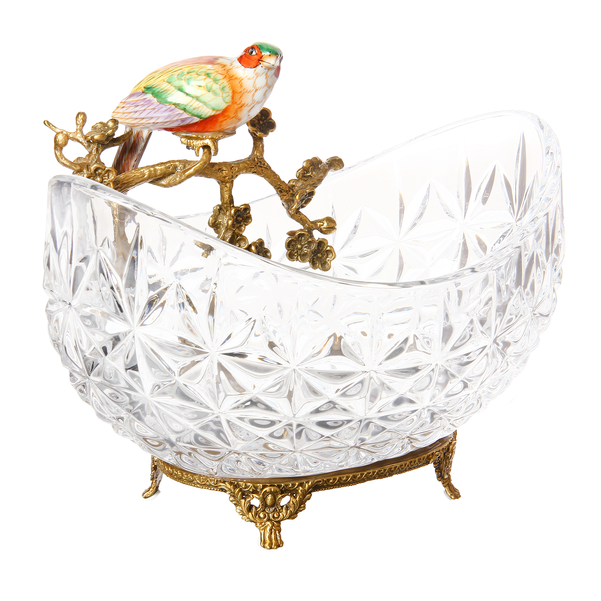 

Чаша стеклянная с бронзой 28см Handicraft