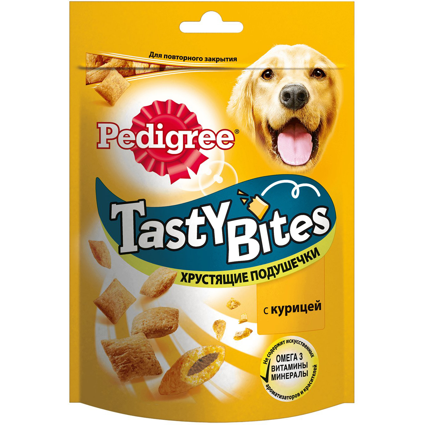 фото Лакомство для собак pedigree tasty bites хрустящие подушечки с курицей 95 г