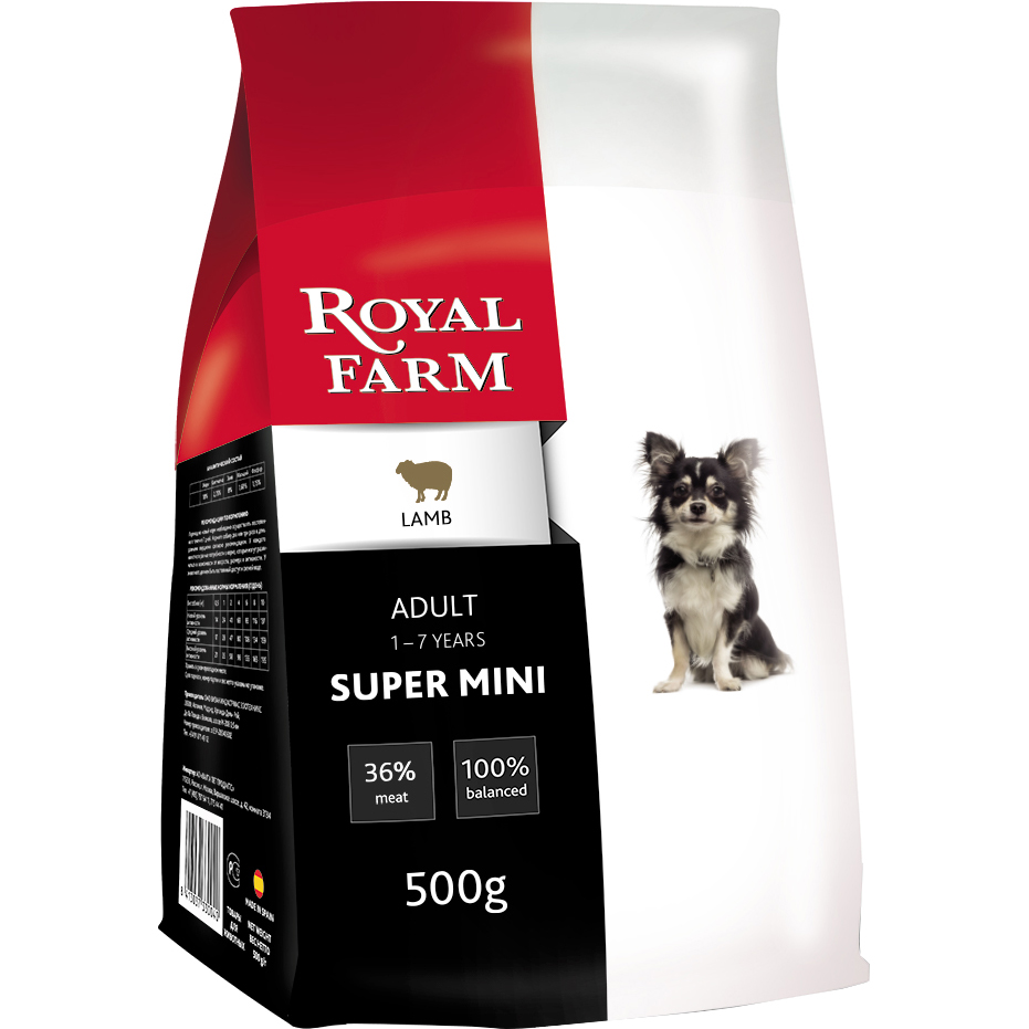 фото Корм для собак royal farm для супер мелких пород ягненок 500 г