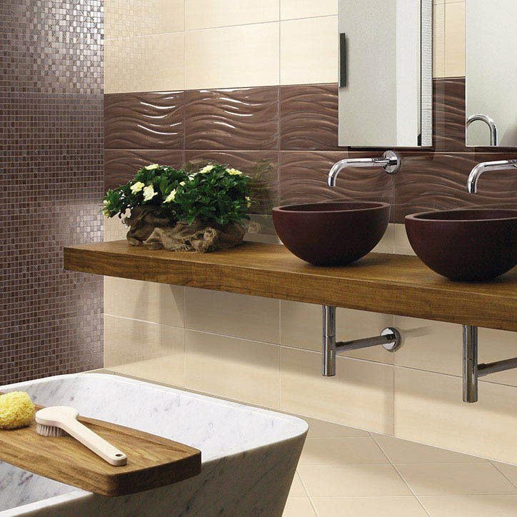 фото Декор paul ceramiche skyfall psfm06 mosaico brown 25x30 см