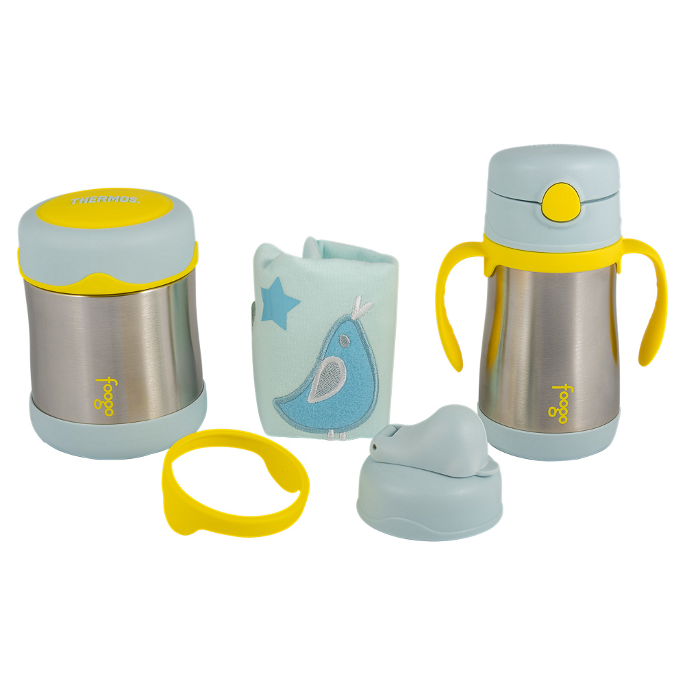 фото Набор thermos b3000+bs535 bl из 2 термоса , 2 крышки,1 ручка-насадка, 1салфетка