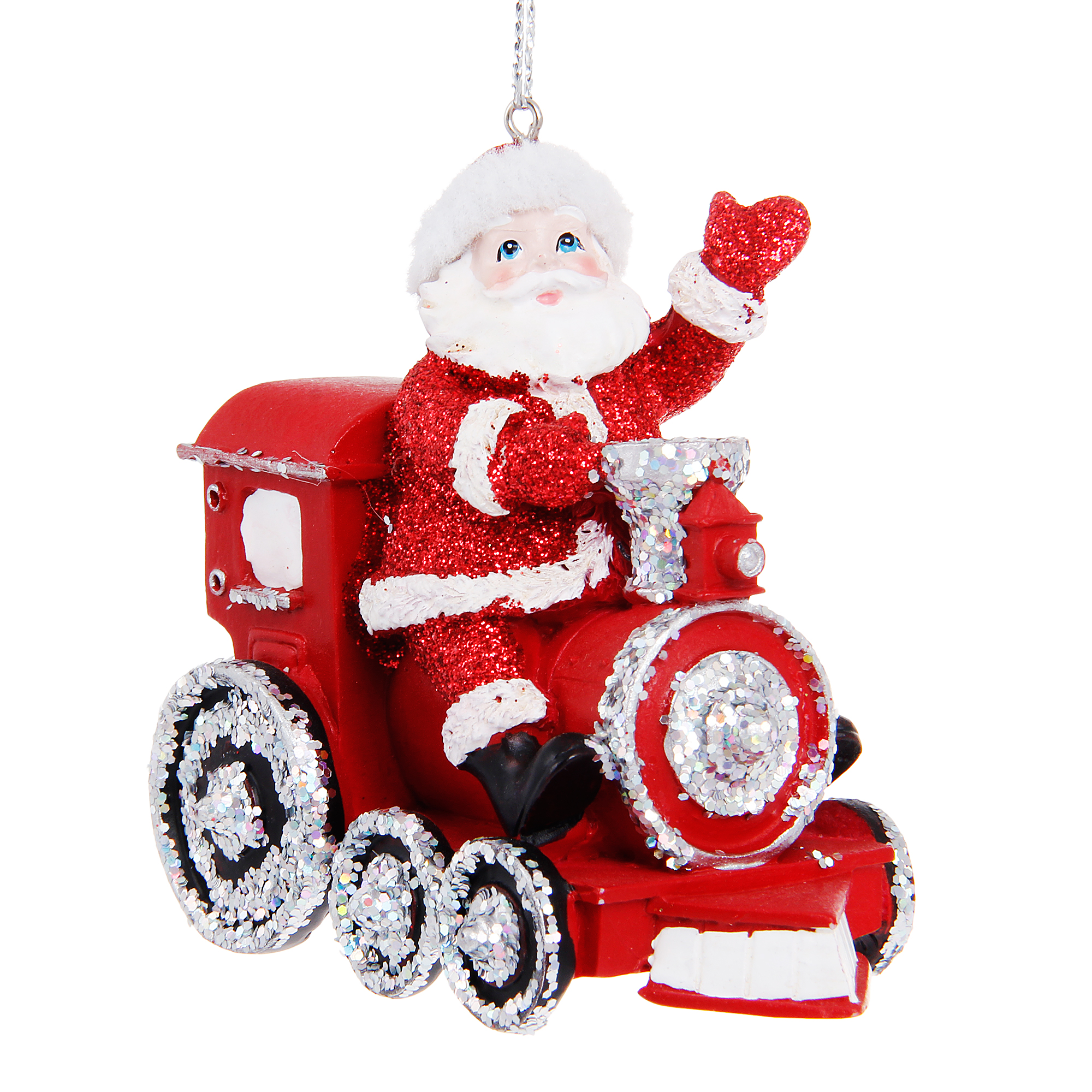 

Игрушка елочная Kurt S. Adler Санта на поезде