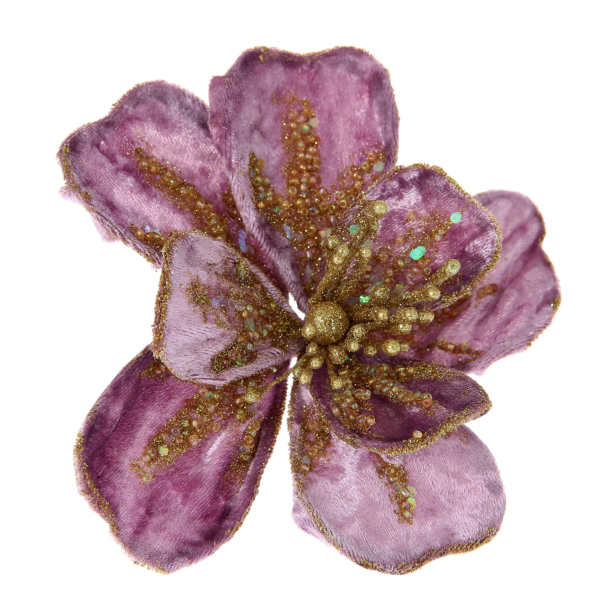 

Цветок на клипсе 14см Kaemingk, Розовый