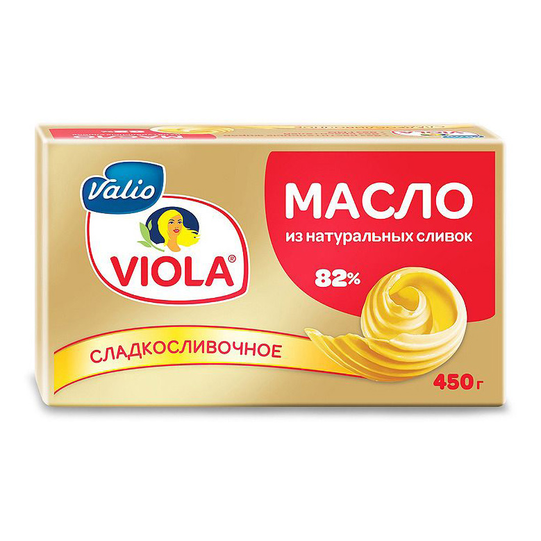 Масло Viola сладкосливочное 82% 450 г